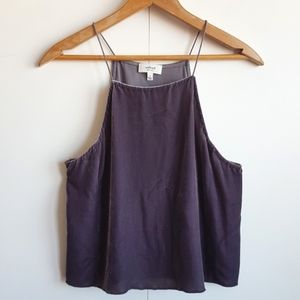 WILFRED FREE S With Silk High Neck Velour Camisole Tank Size Small ARITZIA